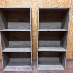 2個　アイリスオーヤマ 棚 本棚 カラーボックス 3段 収納ボックス テレビ台 収納ケース コスメ収納 おしゃれ 収納ラック  幅41.5×奥行29×高さ88cm アッシュブラウンの画像