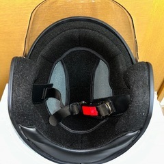 ブラック ジェットヘルメット クリアシールド付きの画像