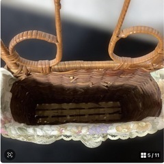 昭和レトロ　籐製　ラタン　レターケース　レターラック　ウォールポケットの画像