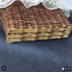 昭和レトロ　籐製　ラタン　レターケース　レターラック　ウォールポケットの画像