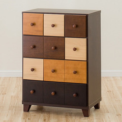 ニトリ天然木ローチェスト(クオーレ2 60-4 DBR)の画像