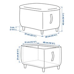 1人掛け用ソファ　オットマン付き IKEAの画像