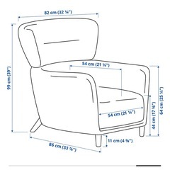 1人掛け用ソファ　オットマン付き IKEAの画像