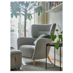 1人掛け用ソファ　オットマン付き IKEAの画像