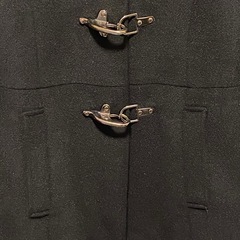 IMAGE アンゴラ混ウール Pコート風黒コート 9号Sの画像