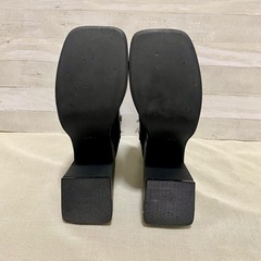 EMODA タンクソールバルキーブーツ S 黒 厚底 スクエアトゥ 22.5㎝の画像