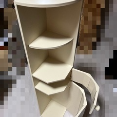 トイレ　収納棚　コーナー　ホワイト　アイボリーの画像