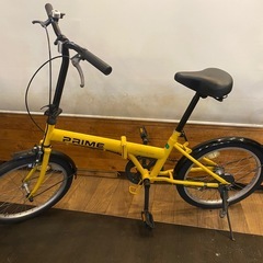 20インチ　折りたたみ自転車　イエロー　シングルギアの画像