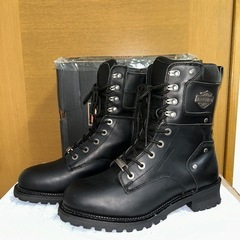 美品　Harley-Davidsonバイカーブーツ、サイドジッパーと金属バックル付き。の画像