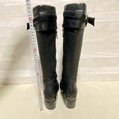 COLE HAAN NIKE AIR 本革ロングブーツ 22.5cm 黒の画像