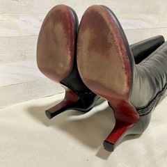 ジルスチュアート 本革 ロングブーツ 23.5cm 日本製 黒の画像