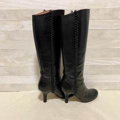 ジルスチュアート 本革 ロングブーツ 23.5cm 日本製 黒の画像