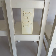 送料込 匿名 IKEA イケア 子供用椅子 3脚セット白 KRITTER 猫 犬の画像