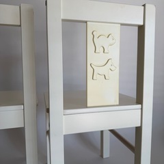 送料込 匿名 IKEA イケア 子供用椅子 3脚セット白 KRITTER 猫 犬の画像