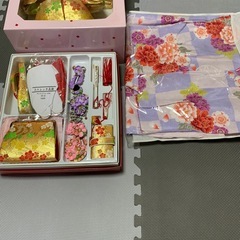 ［KYOETSU] 七五三 7歳 女の子 着物 セット 753 帯 小物 はこせこ フルセット Bの画像