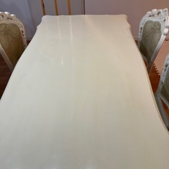 アンティーク調　ダイニングテーブル　ホワイトの画像