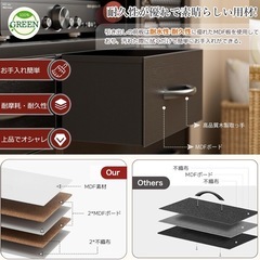 チェスト収納　タンス　テレビボード　リビングキャビネット　チェスト　120×30×75cm ブラックの画像