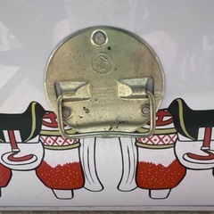 昭和レトロ ブリキ衣装ケース 白に馬の人形の画像