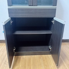 ニトリ 食器棚 ダークブラウンの画像