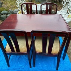カリモク　テーブルセット　椅子4脚の画像
