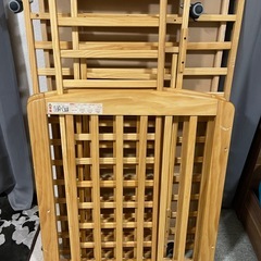 [おまけおもちゃ付き]木製ベビーベッド キャスター付の画像