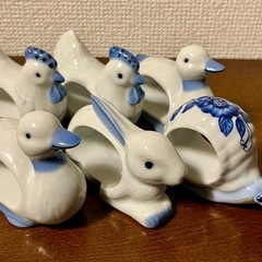 かわいい動物のテーブルナプキンホルダー６個セット新品未使用の画像