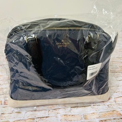 【新品・ケイトスペード/正規品】ハンドバッグ　ネイビー/ベージュ（牛革）の画像