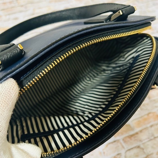 新品・ケイトスペード/正規品】ハンドバッグ ネイビー/ベージュ（牛革） 