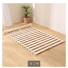 ニトリの　SD マット110x200＋シングル 丸めてしまえる桐すのこベッドの画像