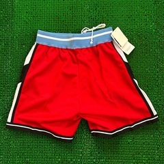 asics メッシュ バスケットボールパンツ 赤の画像