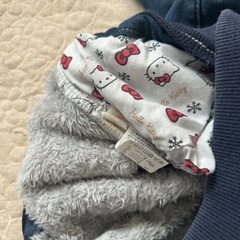 150【ハローキティ】フェリシモ裏起毛キッズジーパン（ウエストゴム）の画像