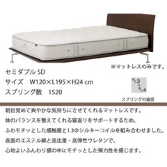 日本ベッド　シルキーシフォン　セミダブル　マットレスの画像