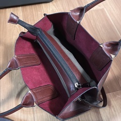 トート バッグ レディース ショルダー レザー 合皮 ワインの画像