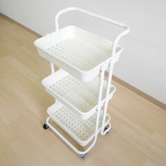 キッチンワゴン（オフホワイト）【小金井市民限定】（小金井市再生家具）品番：12-02-10 ※新規優先の画像