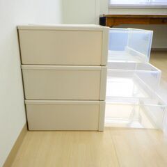 クローゼットケース３個（カプチーノ）【小金井市民限定】（小金井市再生家具）品番：12-02-11 ※新規優先の画像