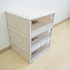 クローゼットケース３個（カプチーノ）【小金井市民限定】（小金井市再生家具）品番：12-02-11 ※新規優先の画像