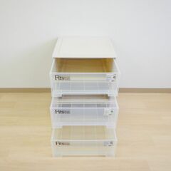 クローゼットケース３個（カプチーノ）【小金井市民限定】（小金井市再生家具）品番：12-02-11 ※新規優先の画像