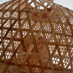 IKEA ランプシェード　ペンダントランプ　竹　ハンドメイド　ミステルフルトの画像