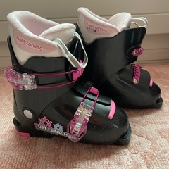 【女の子スキー靴】黒×ピンク21cmの画像