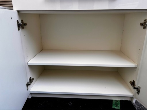パモウナ エナメル調ホワイト 食器棚 幅80×奥行42.5×高さ180