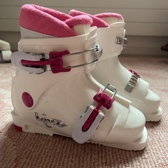 【女の子スキー靴】ピンク×白19cmの画像