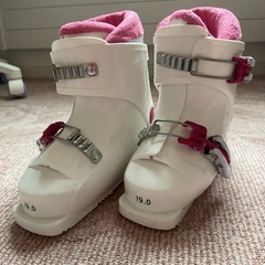 【女の子スキー靴】ピンク×白19cmの画像