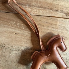 チャーム ロデオ ペガサス バッグチャーム ブラウン レザー 馬 ポニー茶色ストラップの画像