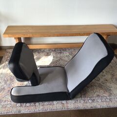 417 ニトリ ゲーミングザイス LC-B12TAB リクライニング ゲーミングチェア 座椅子 グレーの画像