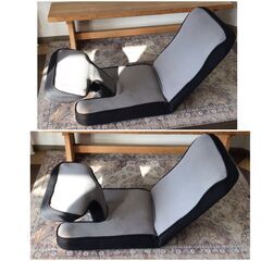 417 ニトリ ゲーミングザイス LC-B12TAB リクライニング ゲーミングチェア 座椅子 グレーの画像