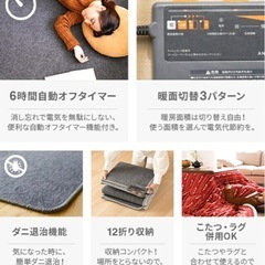 ホットカーペット　三畳　　ワンシーズン使用の画像