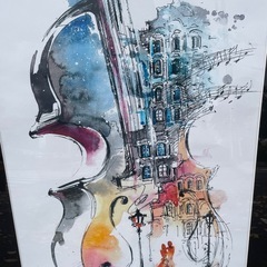 ヴァイオリン・シティ キャンバス　アートの画像