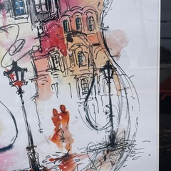 ヴァイオリン・シティ キャンバス　アートの画像