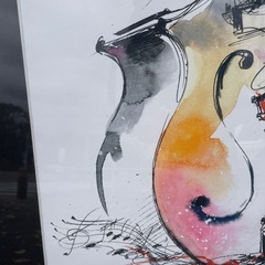 ヴァイオリン・シティ キャンバス　アートの画像