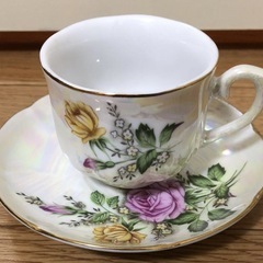 アンティークコーヒーカップ5客ティーポットセットの画像